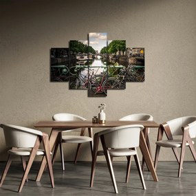 Obraz bicykla v meste (150x105 cm)