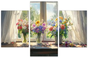 Obraz - Kytica pri okne (90x60 cm)
