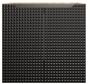 Závěsná skříňka Luxor Black Smile II s deskou a umyvadlem 60 cm černá/dub olejovaný