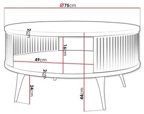 Konferenčný stolík ROENNI 44x75 cm čierna/biela