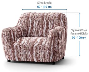 Bielastické poťahy OCEANO NOVÉ hnedo-vínové kreslo (š. 60 - 110 cm)