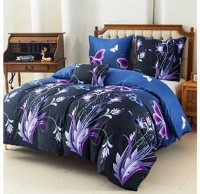Obliečky z mikrovlákna VIOLET BUTTERFLY tmavo modré Rozmer obliečky: 70 x 90 cm | 140 x 200 cm