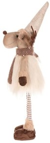 Vianočná dekorácia Sob stojaci, v. 51 cm, béžová/hnedá