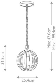 Elstead FE-ALLIER-P-WW - Luster na reťazi ALLIER 1xE27/60W/230V dub