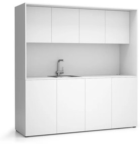 Kuchynka NIKA s drezom a batériou 1963 x 600 x 2000 mm, biela, ľavá