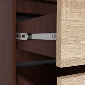 Šatníková skriňa Star so zrkadlom 90 cm wenge/dub sonoma