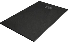 Mexen Hugo, obdĺžniková sprchová vanička SMC 150 x 70 cm, čierna, čierna krytka, 42707015-B