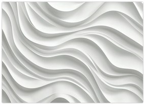 Obraz - 3D biele vlny (70x50 cm)