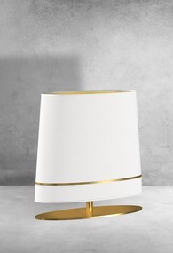 Stolná lampa Bootes, 1x biele/zlaté textilné tienidlo, g