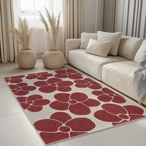 Červený prateľný koberec 80x150 cm Red Meadow – Mila Home