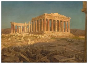 Sklenený obraz - Frederic Edwin Church, The Parthenon, reprodukcia (70x50 cm)