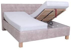 Čalúnená posteľ s matracom a úložným priestorom VIOLET 180x200 cm béžová