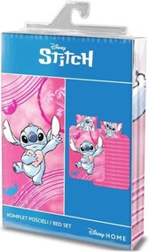 Bavlnené posteľné obliečky Stitch v ružovej farbe pre dievčatá - 100% bavlna - 70 x 90 cm + 140 x 200 cm