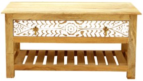 furniture-nabytek.cz - Rustikálny konferenčný stolík z masívu mango 90x45x60