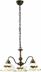 Kolarz 731.83.113 - Závesný luster na reťazi NONNA 3xE27/75W/230V vínová/jahodová