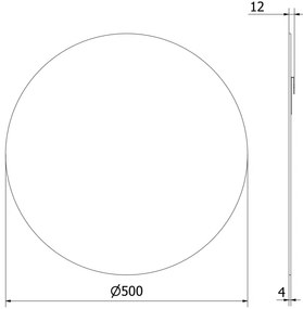 Mexen Alto, okrúhle kúpeľňové zrkadlo 50 cm, 9853-050-050-000-00