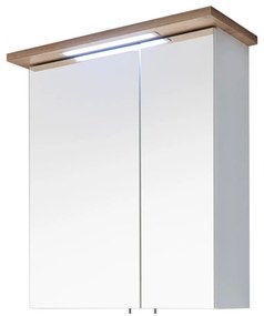 Biela závesná kúpeľňová skrinka so zrkadlom 60x72 cm Set 923 - Pelipal