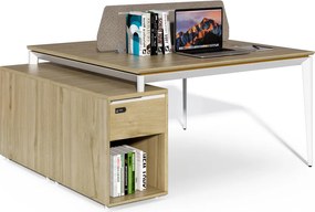 Kancelárska zostava pre 2 osoby Houseland Profit Max 04 1614 dub/biela