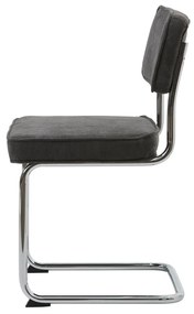 Sivá menčestrová jedálenská stolička Rupert – Unique Furniture