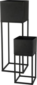Súprava 2 ks kvetinových stojanov LYRIA čierna