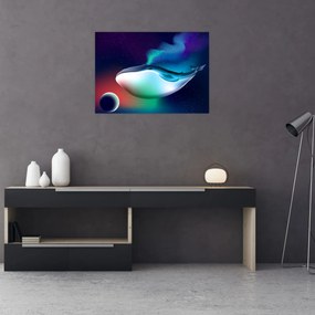 Obraz - Veľryba vo vesmíre (70x50 cm)