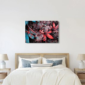Abstraktný obraz exotických kvetov (90x60 cm)