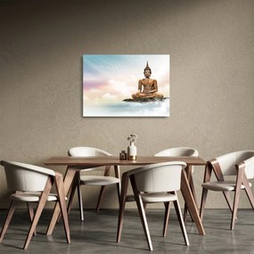 Sklenený obraz - Budha dozerajúci na zemi (70x50 cm)