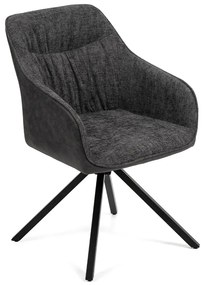 Noela Otočná jedálenská stolička látková LOREN tmavo šedá