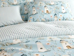 Bavlnené obliečky LIGHTHOUSE POLY modré Rozmer obliečky: 70 x 90 cm | 140 x 220 cm