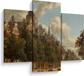 Obraz - Jan van der Heyden, View Down a Dutch Canal, reprodukcia (90x60 cm)