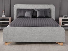 Posteľ Flamingo 180x200 cm, svetlo šedá štruktúrovaná tkanina