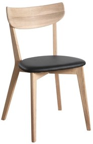 Hnedá dubová stolička s čiernym sedákom Rowico Aegi
