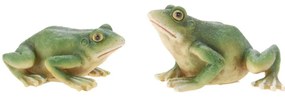 Záhradná figúrka z polistone Frog, sada 2ks, 5 cm, zelená