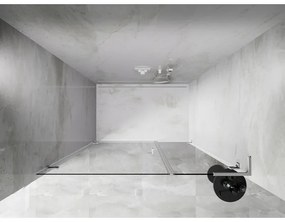 Mexen Lunar-B, L Otočné ľavé sprchové dvere 125 cm, 8mm číre sklo, biely profil, 832SL-125-050-20-00-L