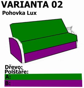 Pohovka Lux, čierna vzor květy / wenge (eden 3991/102)