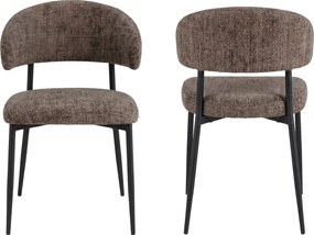 IRIS Tlmená Hnedá (látka Juto 24) / čierna konštrukcia – MODERNÁ ČALÚNENÁ STOLIČKA DO OBÝVAČKY/JEDÁLNE BOHO