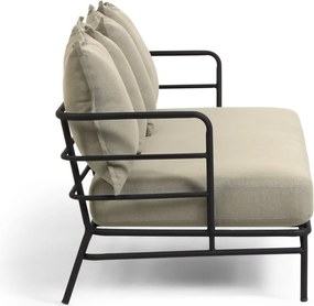 Béžová záhradná pohovka s kovovou konštrukciou Kave Home Mareluz