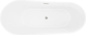 Mexen Dora, voľne stojaca vaňa 170 x 75 cm, biela, prepad brúsený nikel, 52071707500-97