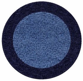 Ayyildiz, Kusový koberec Life Shaggy 1503 navy kruh, 120x120 (priemer) kruh, modrá, obývacia izba