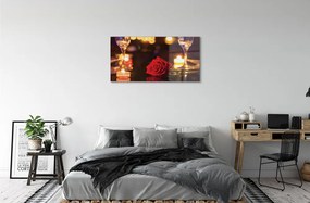 Obraz plexi Rose sviečka okuliare 100x50 cm