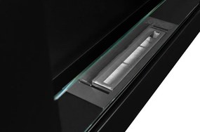 Závesný biokrb na stenu EOS BOX ČIERNY MAT SO SKLOM 65x40x12