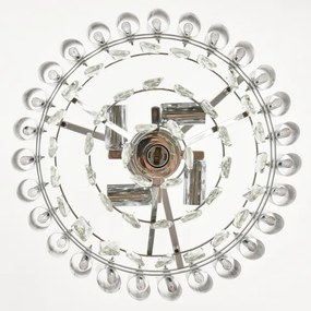 Brilagi – závesný luster na reťazi ECLIPSE 5×E14/10W/230V, pr. 38 cm, strieborný