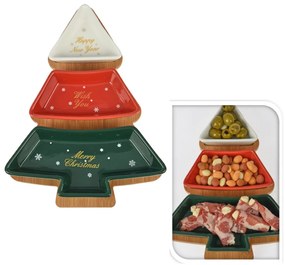 Porcelánová servírovacia miska Christmas Tree 27x20 cm sada 3ks