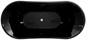 REA FERRANO 170 BLACK - voľne stojaca akrylátová vaňa