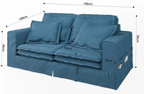 Modrá pohovka 196 cm Nora – Ropez