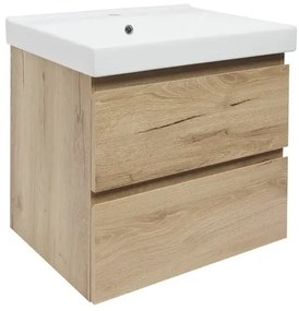 Kúpeľňová skrinka 2 zásuvky s umývadlom SAT B-Way 59x50x45 cm dub matný BWAY260OAKU1, 1 ks