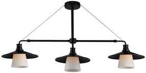 CLX Závesné industriálne osvetlenie nad jedálenský stôl LOFT, 3xE27, 60W, čierne