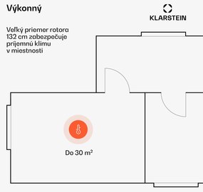 Klarstein Santa Elena Smart 52" stropný ventilátor, 10260 m³/h, 6 stupňov rýchlosti, diaľkové ovládanie, Smart
