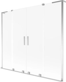Mexen Velar L Duo, 2-krídlová posuvná vaňová zástena 180 x 150 cm, 8mm sklo námraza, chrómová, 896-180-003-32-01