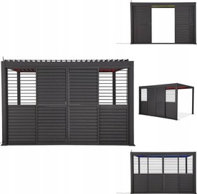 Posuvné žalúziové dvere pre pergolu Premium 4m Gutroof, antracitová farba